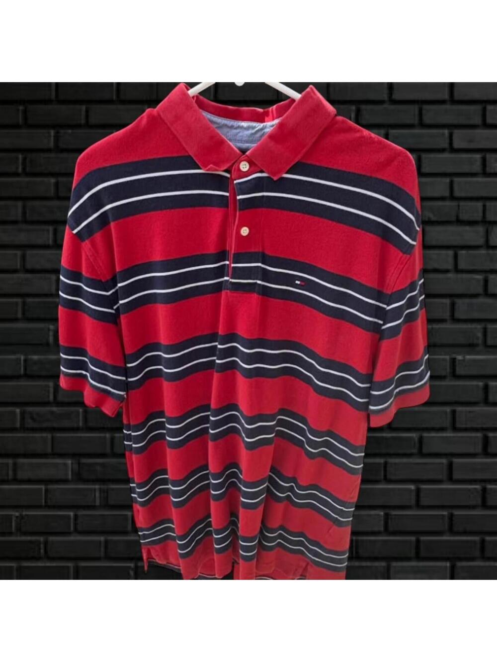 Vintage 90s Tommy Hilfiger Striped Polo XL
